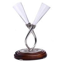 Бокалы для шампанского из экохрусталя из олова на подставке &quot;Amour&quot; на свадьбу. Artina Австрия