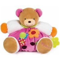 Мишка Kaloo 9632006 мягкая игрушка Large Pink Flower Chubby Bear 30 см Коллекция Kaloo Colours  Франция