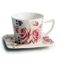 Чайный набор на 6 персон &quot;Английская роза&quot; фарфор. Подарочная упаковка