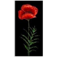 Картина со стразами Сваровски &quot;Красный мак&quot;. Хрустальная картина. Размер 20х40 см.