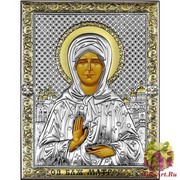 Икона освященная &quot;Матрона Московская&quot;, дерево, посеребрение 925, 14x18 см