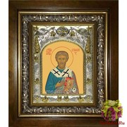 Икона освященная &quot;Стахий епископ Византийский,апостол&quot;, 14x18 см, в деревянном киоте 20x24 см, 20x24 см