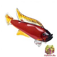 Арована рыба-дракон. Стеклянная фигурка в стиле Мурано. Длина 46 см.