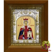 Икона освященная &quot;Людмила мученица, княгиня Чешская&quot;, 14x18 см, в деревянном киоте 20x24 см, 20x24 см