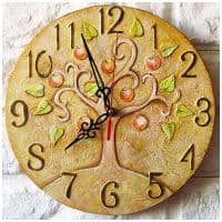 Настенные часы авторские Яблоня спелые яблочки Диаметр 25 см