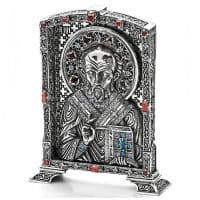 Икона Святой Николай Чудотворец из серебра 925 пробы Россия. Вес ок. 90 гр. Размер 6,5 х 5 см. Икона Святой Николай Чудотворец из серебра 925 пробы Россия. Вес ок. 90 гр. Размер 6,5 х 5 см.