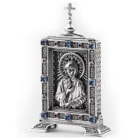 Икона Святая Блаженная Ксения Петербургская из серебра 925 пробы Россия. Вес ок. 43 гр. Размер 6,3 х 3,7 см.