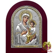 Икона освященная &quot;Божьей Матери Скоропослушница&quot;, дерево, посеребрение 925, 16.5x20 см