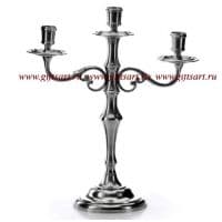 Подсвечник из олова на 3 свечи Серия Классика Высота 30 см Artina Австрия.