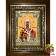 Икона освященная &quot;Никита ,епископ Новгородский святитель&quot;, 18x24 см, со стразами, в деревянном киоте 24x30 см, 24x30 см