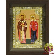 Икона освященная &quot;Киприан и Устина мученики&quot;, в киоте 24x30 см, 24x30 см