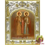 Икона освященная &quot;Борис и Глеб благоверные князья-страстотерпцы&quot;, 14x18 см