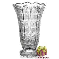 Ваза хрустальная классическая Снежинка Высота 30,5 см Ручная огранка Чешский хрусталь