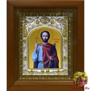 Икона освященная &quot;Иоанн(Иван) Новый, Сочавский великомученик&quot;, 14x18 см, в деревянном киоте 20x24 см, 20x24 см