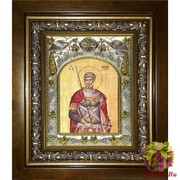 Икона освященная &quot;Мина Котуанский (Фригийский) великомученик&quot;, 14x18 см, в деревянном киоте 20x24 см, 20x24 см