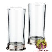 Бокалы для напитков из хрусталя и олова ручной работы высота 16 см, 0,33 л. Cosi Tabellini Италия