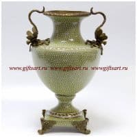 Ваза Лето Стрекозы. Императорский фарфор и бронза. Декор Елисейские поля. Ручная работа. Высота 41 см