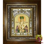 Икона освященная &quot;Феофан Затворник,святитель&quot;, 14x18 см, в деревянном киоте 20x24 см, 20x24 см