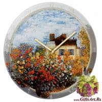 Часы настенные стеклянные Дом художника Клод Монэ, 30 см, Goebel Германия