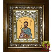 Икона освященная &quot;Савва Готфский Муссовский (Валахийский),мученик&quot;, 14x18 см, в деревянном киоте 20x24 см, 20x24 см