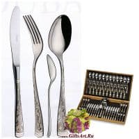 Набор столовых приборов Dubai Argento Giorinox на 12 персон, 51 предмет, посеребрение, сталь 18/10,  Италия
