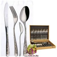 Набор столовых приборов Dubai Argento Giorinox на 6 персон, 25 предметов, посеребрение, сталь 18/10,  Италия