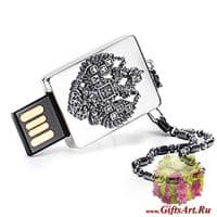 Флэшка из серебра Герб Империи флешка 32Гб. Серебро 925 пробы. Россия.
