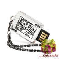 Флэшка из серебра Крестовый Король флешка 32Гб. Серебро 925 пробы. Россия.