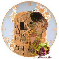 Настенные часы круглые Gustav Klimt Поцелуй. 30,5 см. Goebel Германия