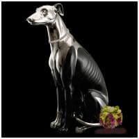 Английская борзая Грейхаунд черный с платиной. Ahura. Высота 96 см. Италия