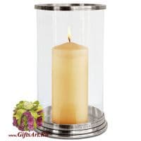 Подсвечник из олова и стекла коллекция Ирен. Высота 29 см. Cosi Tabellini Италия