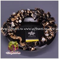 Конфетница &quot;Грозди чёрного винограда&quot; диаметр 23 см стразы керамика Стелла Италия