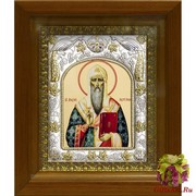 Икона освященная &quot;Алексий(Алексей) митрополит Московский&quot;, дерево, серебро 925, в деревянном киоте 20x24 см, купить по низкой цене, 20x24 см