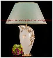Лампа настольная Белые розы Высота 62 см стразы керамика Стелла Италия