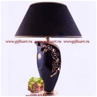 Лампа настольная Чёрные розы Высота 62 см стразы керамика Стелла Италия