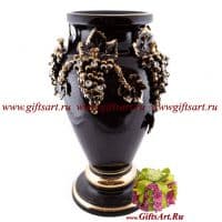 Ваза &quot;Грозди чёрного винограда&quot; Высота 52 см стразы керамика Стелла Италия