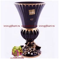 Ваза &quot;Грозди чёрного винограда&quot; Высота 35 см стразы керамика Стелла Италия
