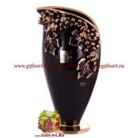 Ваза &quot;Грозди чёрного винограда&quot; Высота 37 см стразы керамика Стелла Италия
