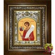 Икона освященная &quot;Роман Сладкопевец преподобный&quot;, 14x18 см, в деревянном киоте 20x24 см, 20x24 см