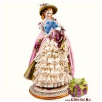 Статуэтка фарфоровая &quot;Дама с веером&quot;. Высота 27 см. Porcellane Principe Италия