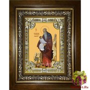Икона освященная &quot;Стилиан преподобный&quot;, 18x24 см, со стразами, в деревянном киоте 24x30 см, 24x30 см
