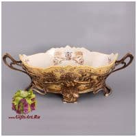 Фруктовница Муза. Коллекция Римские каникулы. Фарфор и бронза. Ручная работа. Ширина 49 см