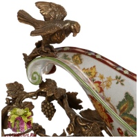 Блюдо для фруктов. Коллекция Изобилие. Фарфор и бронза. Ручная работа. Длина 45 см - вид 1 миниатюра