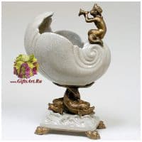 Ваза Подводное царство. Фарфор и бронза. Ручная работа. Высота 43 см