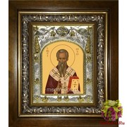 Икона освященная &quot;Андрей Архиепископ Критский,святитель&quot;, 14x18 см, в деревянном киоте 20x24 см, 20x24 см