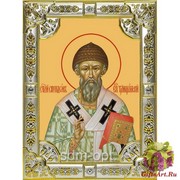 Икона освященная &quot;Спиридон Тримифунтский святитель&quot;, 18x24 см со стразами, 18x24 см
