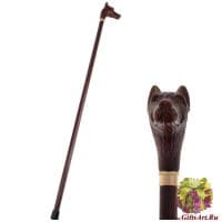 Трость из дерева с ручкой из акрила. Собака. Италия