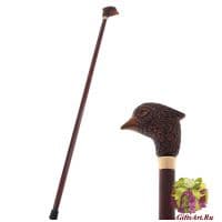Трость из дерева с ручкой из акрила. Птичка с хохолком. Италия