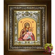 Икона освященная &quot;Козельщанская икона Божией Матери&quot;, 14x18 см, в деревянном киоте 20x24 см, 20x24 см