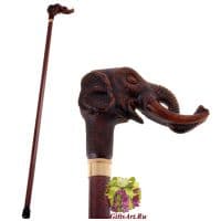 Трость из дерева с ручкой из акрила. Индийский слон. Италия